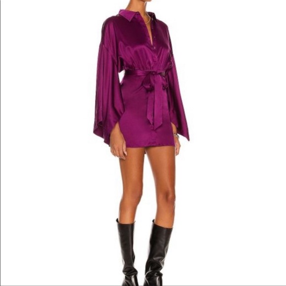 Retrofete Scottie Silk Mini Shirt Dress - Picture 3 of 15